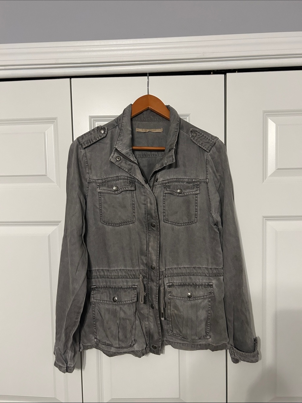 Max Jeans Gray Utility Jacket with Front Pockets